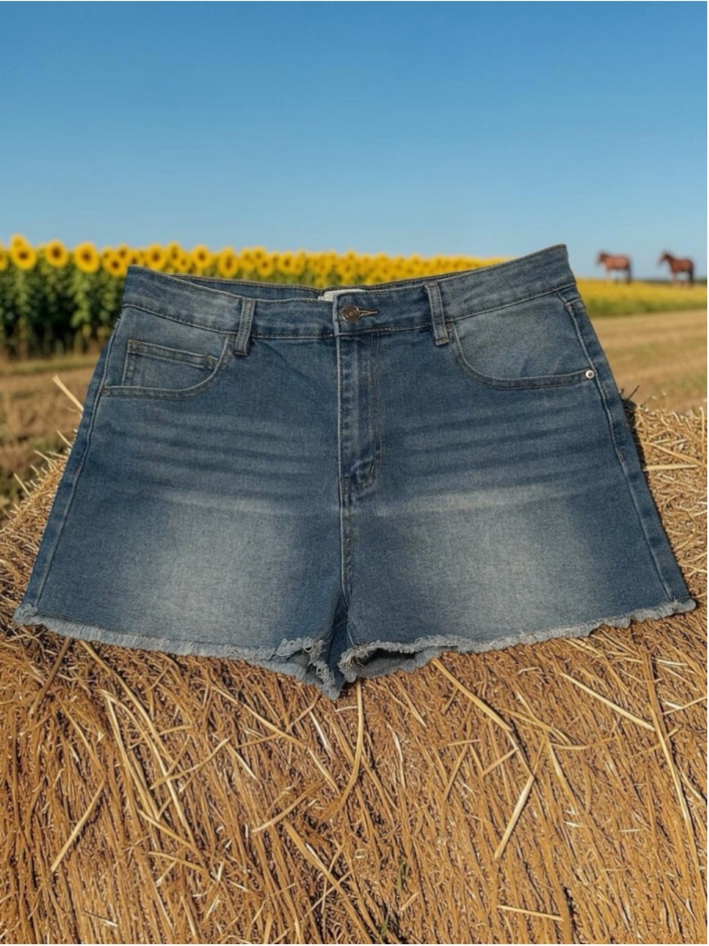 Project Rebel Denim Shorts Raw Hem Junior 13 High-Rise Embellished Pockets Stars